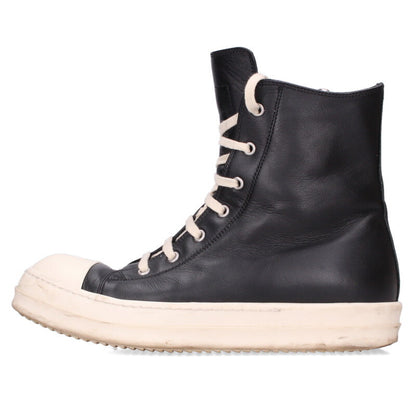 Rick Owens RAMONES Leather High Top Black/White Size 7.5