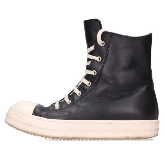 Rick Owens RAMONES Leather High Top Black/White Size 7.5