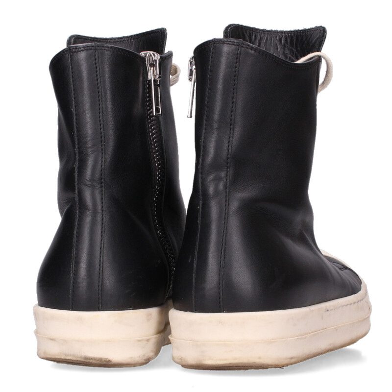 Rick Owens RAMONES Leather High Top Black/White Size 7.5