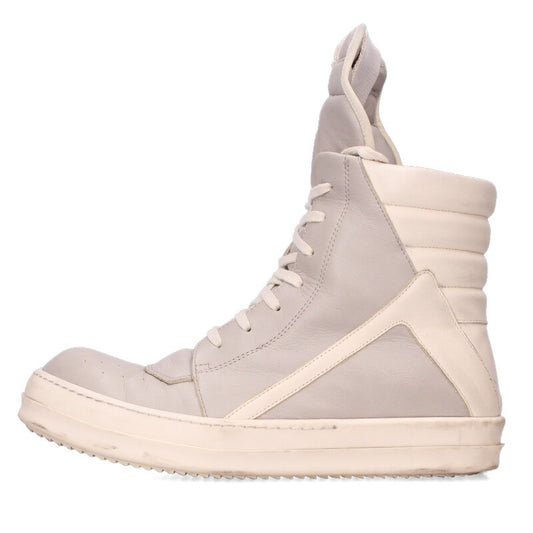 Rick Owens GEOBASKET Leather High Top Grey/White Size 6.5