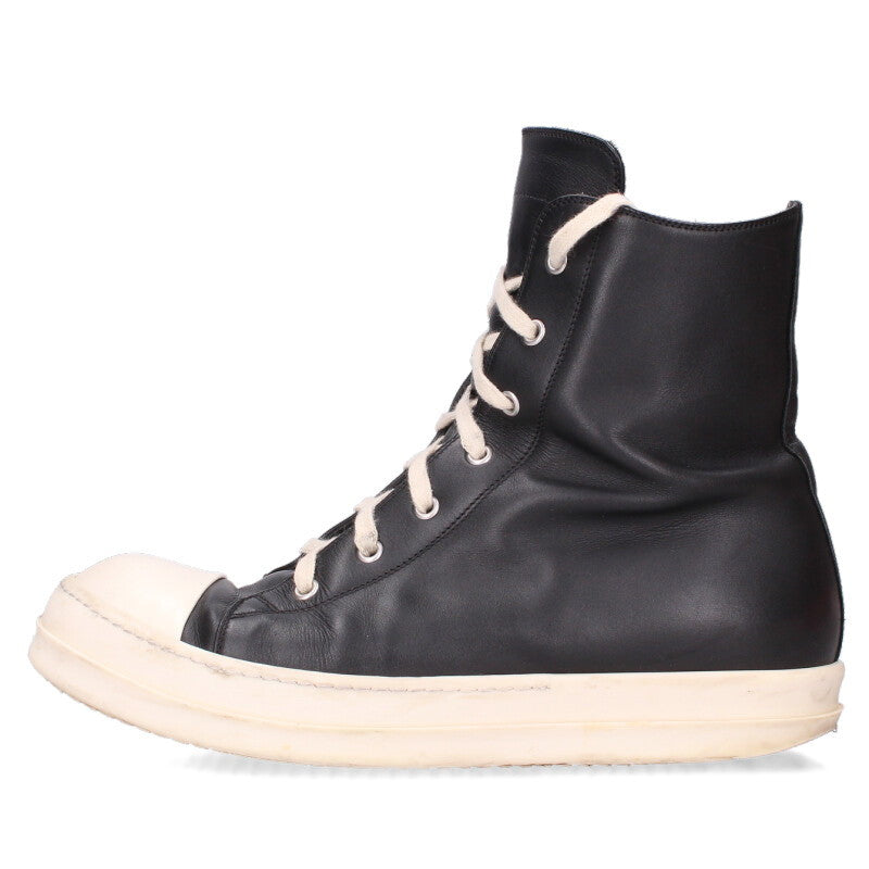Rick Owens RAMONES Leather High Top Black/White Size 10
