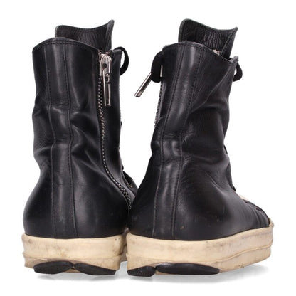 Rick Owens Ramones Leather Hi-Top Sneakers Black Size 7.5
