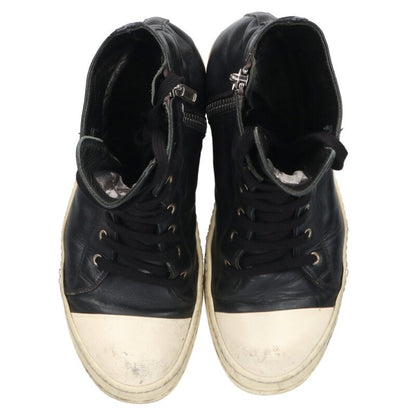 Rick Owens Ramones Leather Hi-Top Sneakers Black Size 7.5