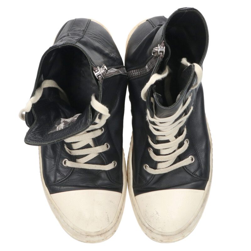 Rick Owens Ramones Leather Hi-Top Sneakers Multi Size 7.5