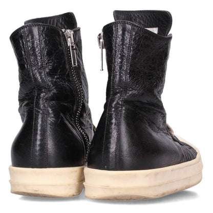 Rick Owens Ramones Leather High-Top Sneakers Black Size 6.5
