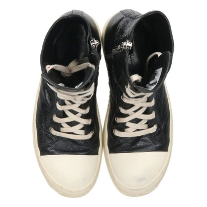 Rick Owens Ramones Leather High-Top Sneakers Black Size 6.5