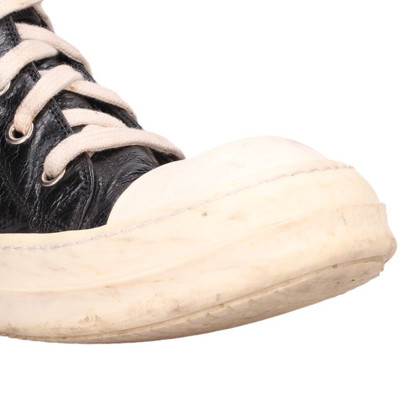 Rick Owens Ramones Leather High-Top Sneakers Black Size 6.5