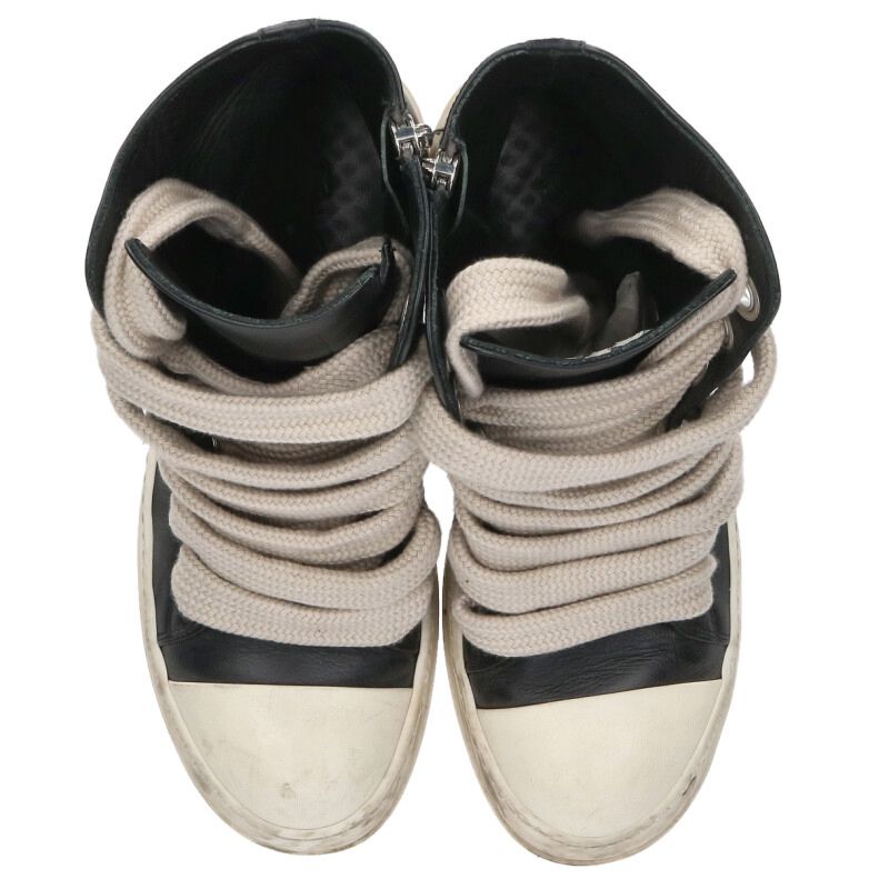 Rick Owens Jumbo Shoelace Leather High-Top Sneakers Size 7.5