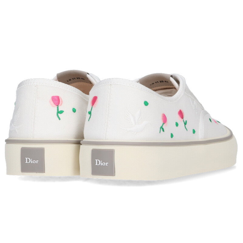 DIOR SS26 3SN348ACJ Rose Embroidered Low Sneakers Size 8.5
