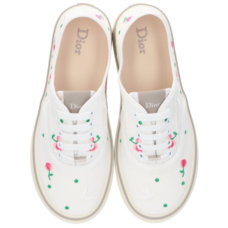 DIOR SS26 3SN348ACJ Rose Embroidered Low Sneakers Size 8.5