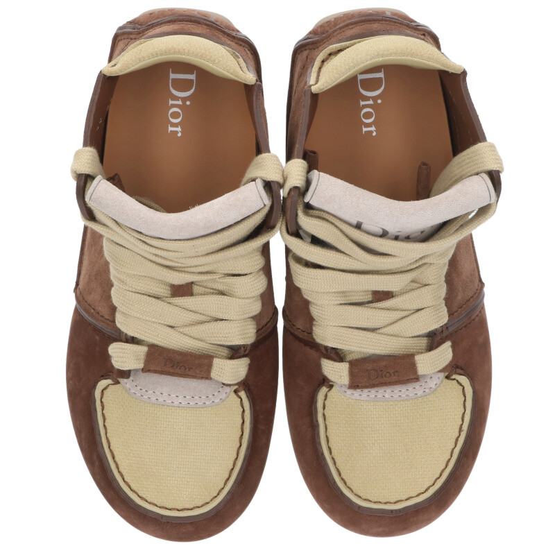 DIOR 26SS Rhodi Suede Low-Top Brown Size 7.5