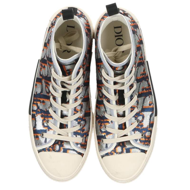 DIOR B23 Sequin Oblique High-Top Sneakers Multi Size 9.5