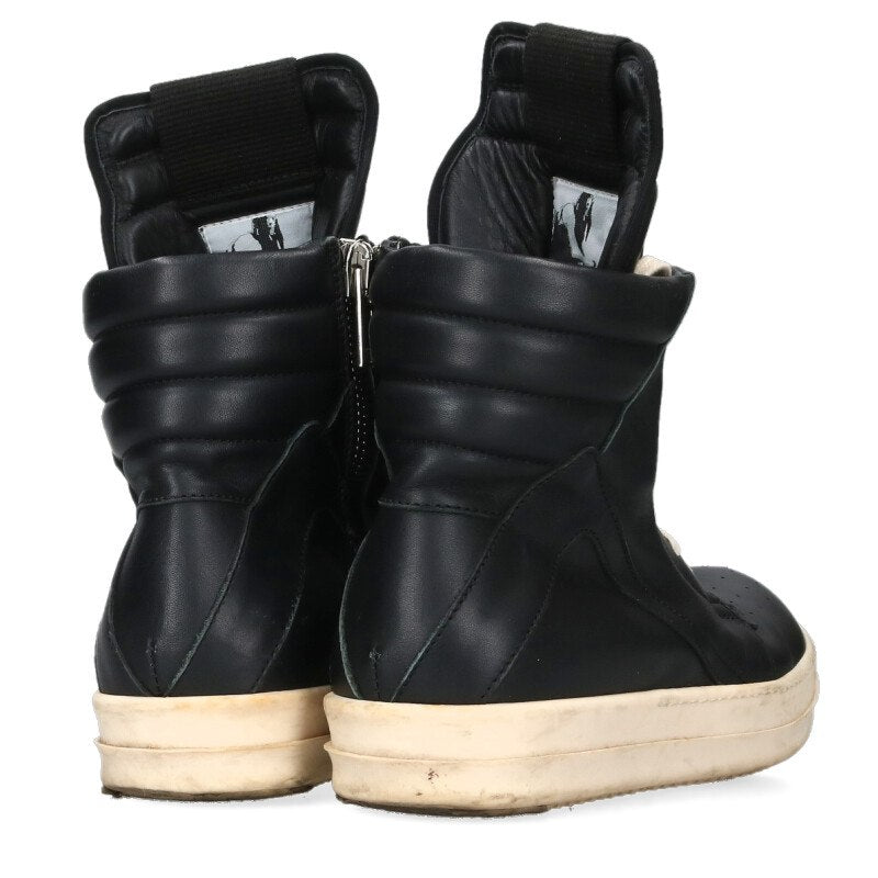 Rick Owens GEOBASKET Leather Hi-Top Blk/Wht Size 6.5