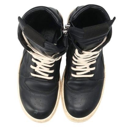 Rick Owens GEOBASKET Leather Hi-Top Blk/Wht Size 6.5