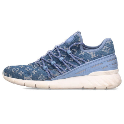 LOUISVUITTON Fast Lane Monogram Denim Sneakers Blue Size 7.5