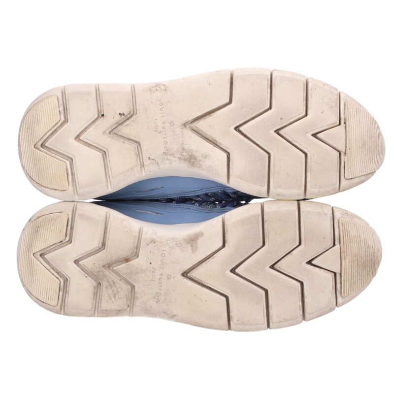 LOUISVUITTON Fast Lane Monogram Denim Sneakers Blue Size 7.5