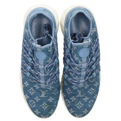 LOUISVUITTON Fast Lane Monogram Denim Sneakers Blue Size 7.5