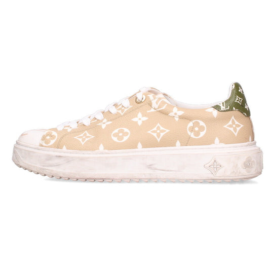 LOUISVUITTON Timeout Line Monogram Sneakers Beige Size 6.5