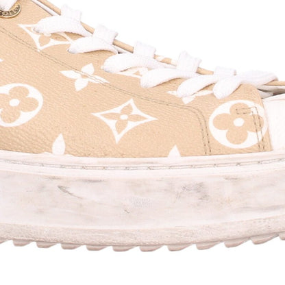 LOUISVUITTON Timeout Line Monogram Sneakers Beige Size 6.5