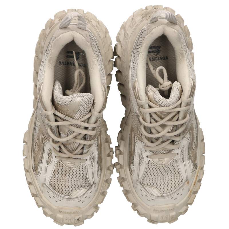 BALENCIAGA BOUNCER Chunky Sole Sneakers Beige Size 7.5