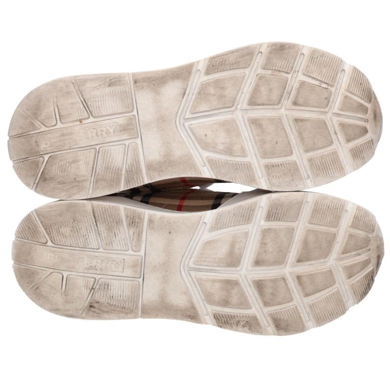 Burberry Check Velcro Leather Lace-Up Sneakers Size 6.5