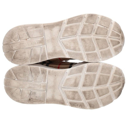 Burberry Check Velcro Leather Lace-Up Sneakers Size 6.5