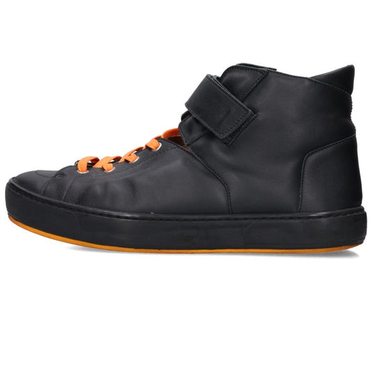 HERMES Jackson Velcro High-Top Sneakers Black Size 8.5