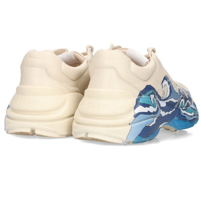 GUCCI Rhyton Wave Dad Low-Top Sneakers Beige/Blue Size 7.5