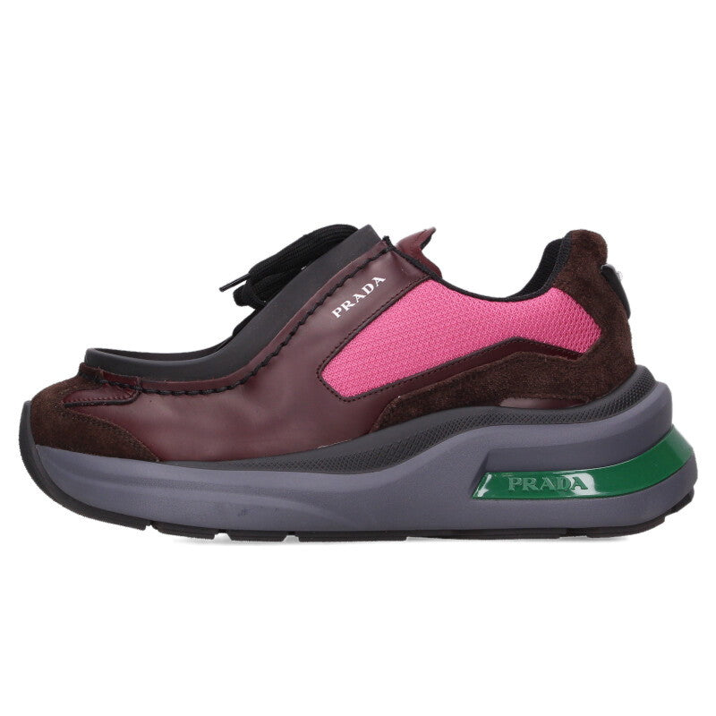 PRADA System Low-Top Sneakers Brown/Pink/Gray Size 5.5