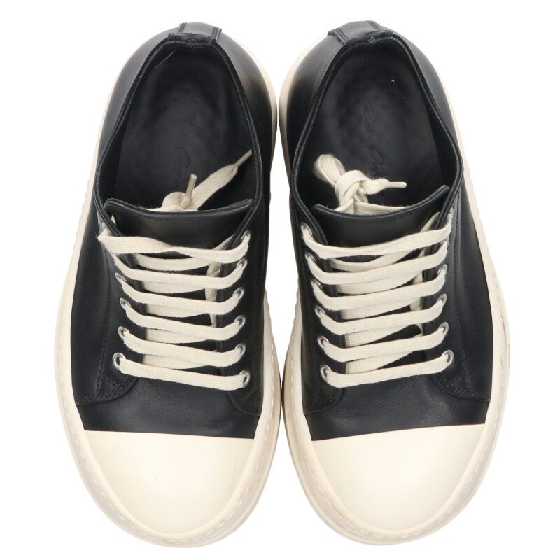 Rick Owens MEGA BUMPER Leather High-Top Black White Size 37