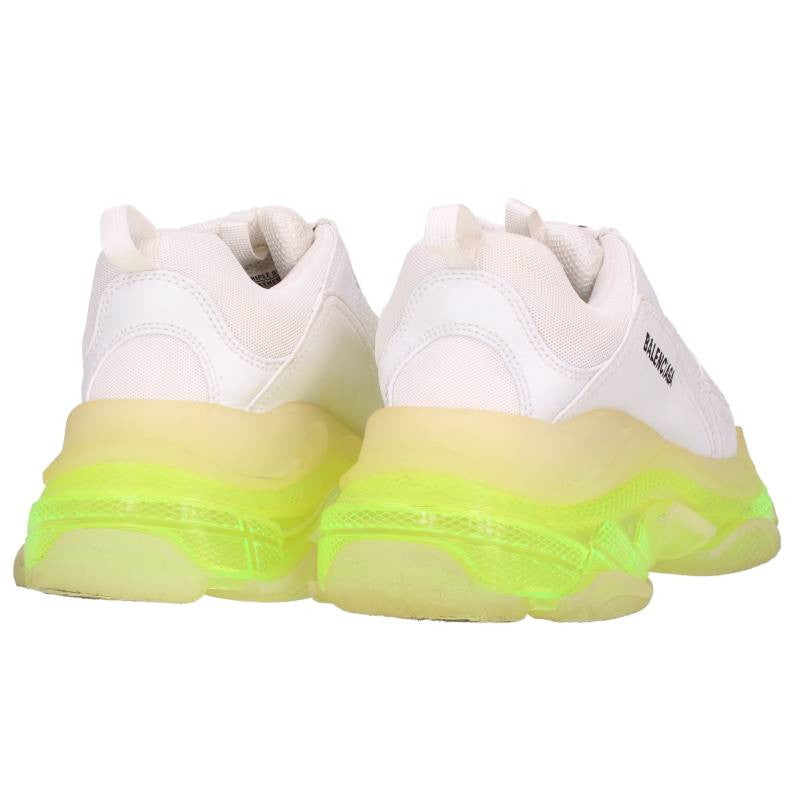 BALENCIAGA TRIPLE S Lace-Up Sneakers White Yellow Size EU 42