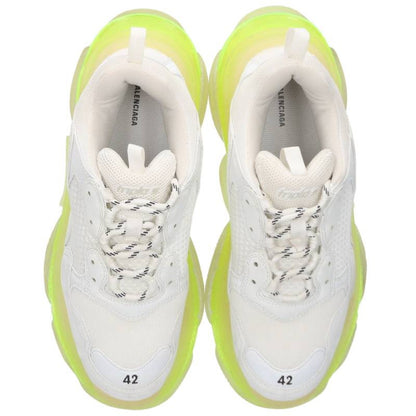 BALENCIAGA TRIPLE S Lace-Up Sneakers White Yellow Size EU 42