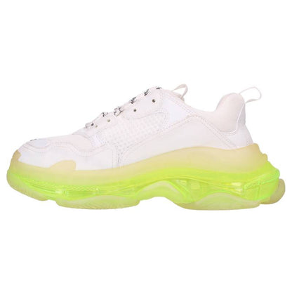BALENCIAGA TRIPLE S Lace-Up Sneakers White Yellow Size EU 42