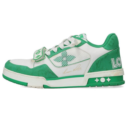 LOUISVUITTON LV Trainer Mesh Sneakers White Green Size 7.5