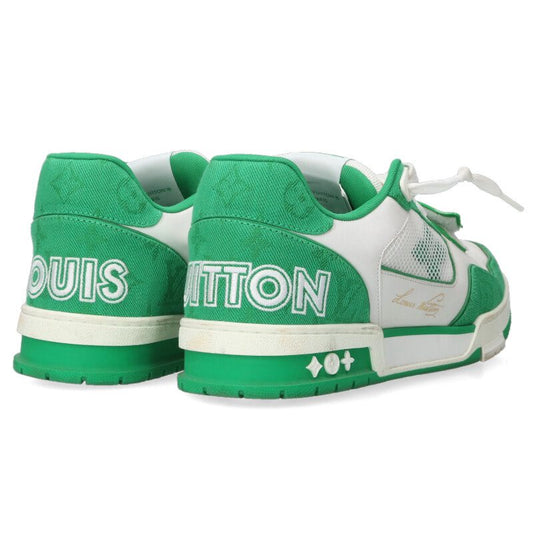 LOUISVUITTON LV Trainer Mesh Sneakers White Green Size 7.5