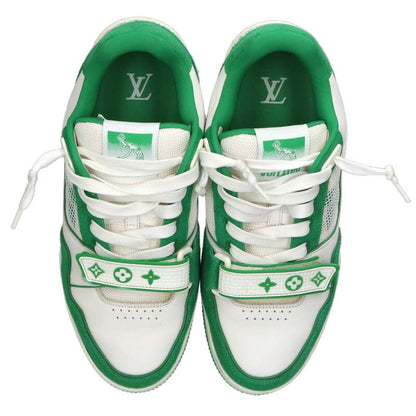 LOUISVUITTON LV Trainer Mesh Sneakers White Green Size 7.5