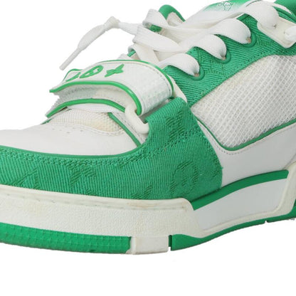LOUISVUITTON LV Trainer Mesh Sneakers White Green Size 7.5