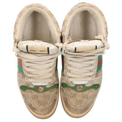 GUCCI 563730 Vintage Finish High-Top Sneakers Beige Size 8