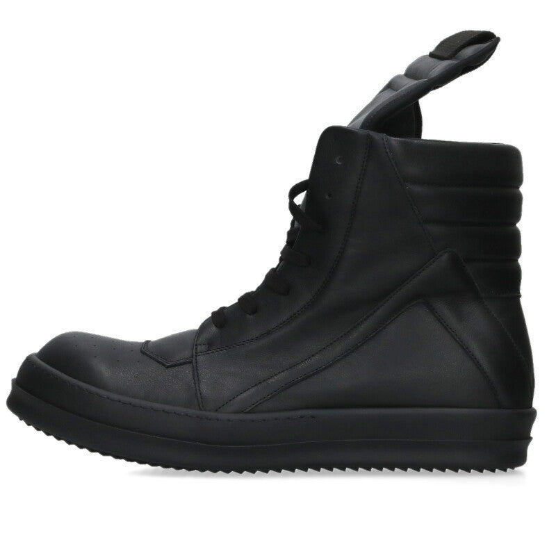 Rick Owens GEOBASKET Leather Sneakers Black Size EU 48
