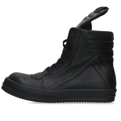 Rick Owens GEOBASKET Leather Sneakers Black Size EU 48