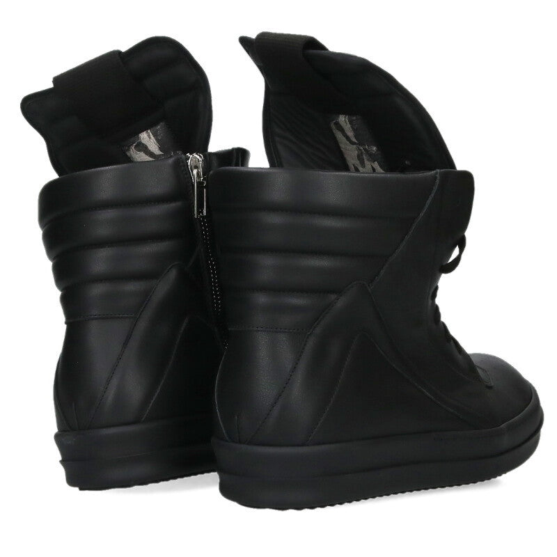 Rick Owens GEOBASKET Leather Sneakers Black Size EU 48