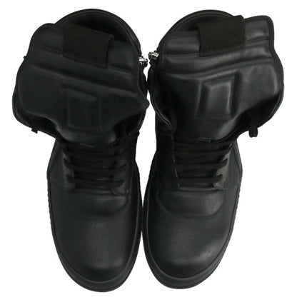 Rick Owens GEOBASKET Leather Sneakers Black Size EU 48