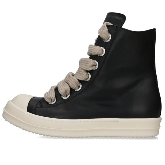 Rick Owens JUMBOLACE Leather Sneakers Black/White Size 48