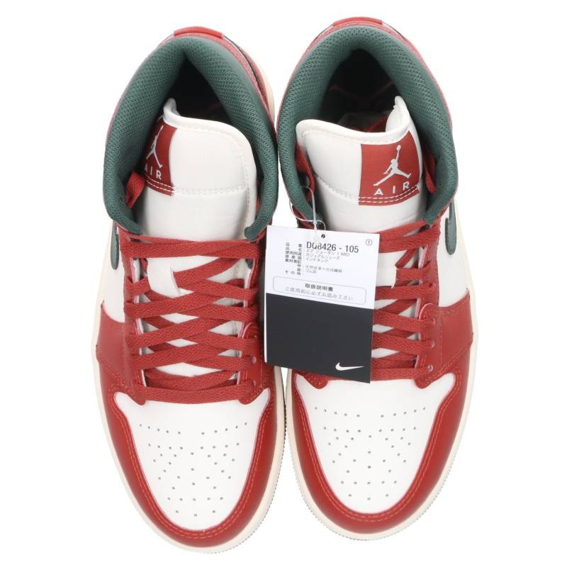 NIKE AIR JORDAN 1 MID Red/Green/White Leather Size 8