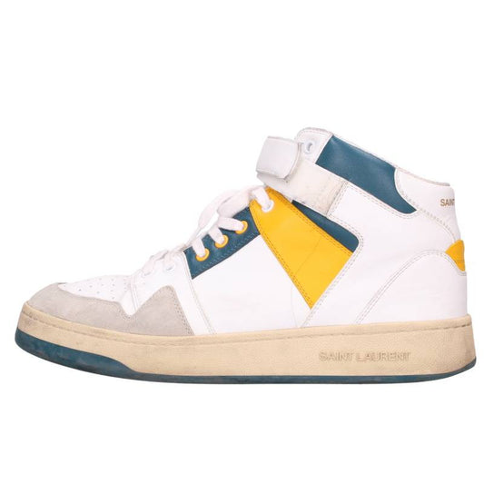 SAINT LAURENT PARIS LAX Mid Top Sneakers White Size EU 44