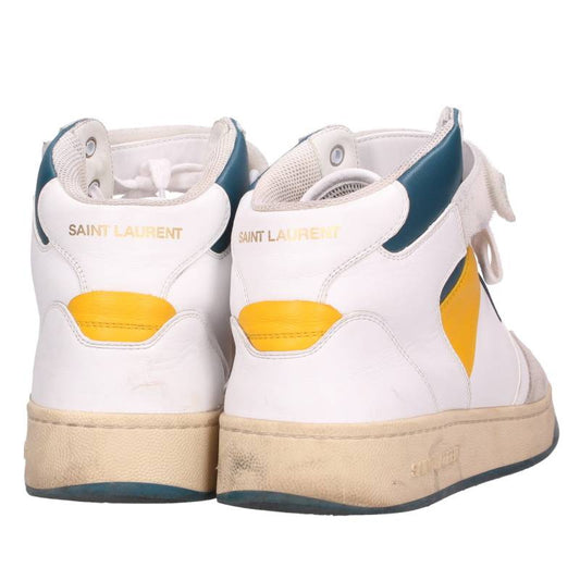 SAINT LAURENT PARIS LAX Mid Top Sneakers White Size EU 44