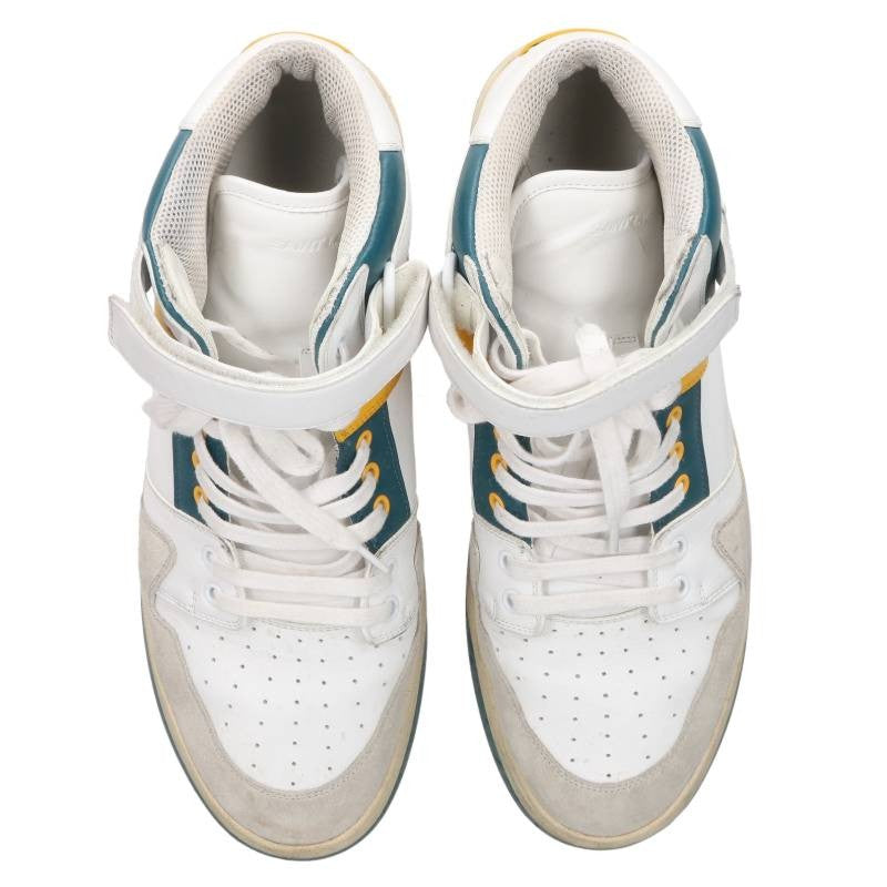 SAINT LAURENT PARIS LAX Mid Top Sneakers White Size EU 44