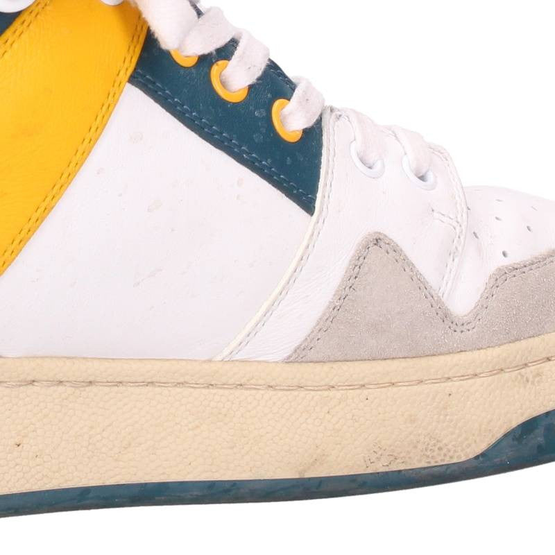 SAINT LAURENT PARIS LAX Mid Top Sneakers White Size EU 44