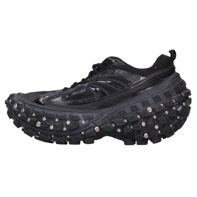 BALENCIAGA BOUNCER SCREW Chunky Sole Black Silver Sneakers Size EU 41