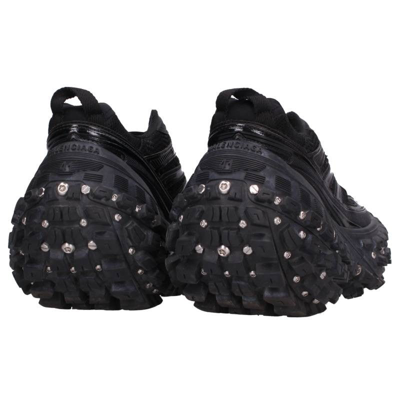 BALENCIAGA BOUNCER SCREW Chunky Sole Black Silver Sneakers Size EU 41